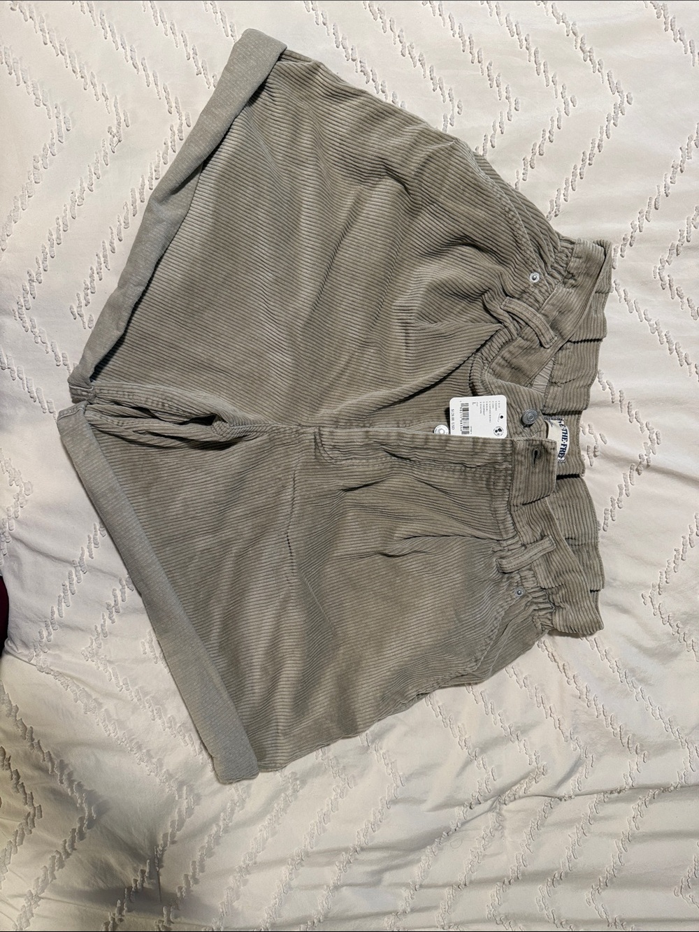 Free People Corduroy Paperbag Shorts - Taupe